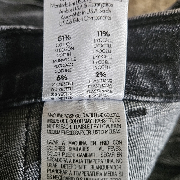 Mother Black Dark Wash Wide Leg Cropped Jeans - Picture 12 of 12